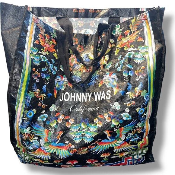 Johnny Was California Reusable Tote Bag Large Packable Carry On Travel 18 x 19" - Picture 3 of 8